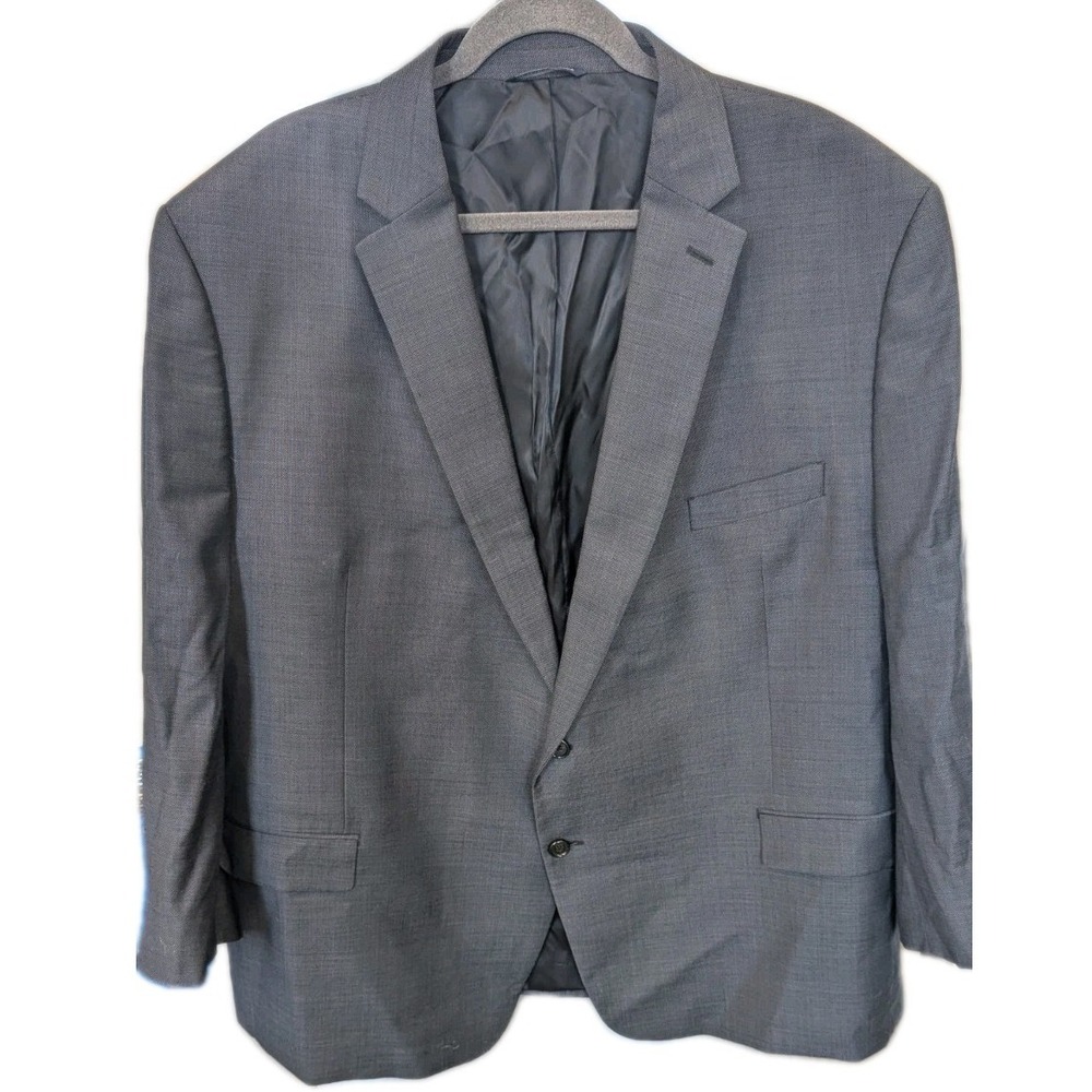 Ralph Lauren Suit Jacket Blazer Men 52R Gray Wool Solid Premium Designer Luxury